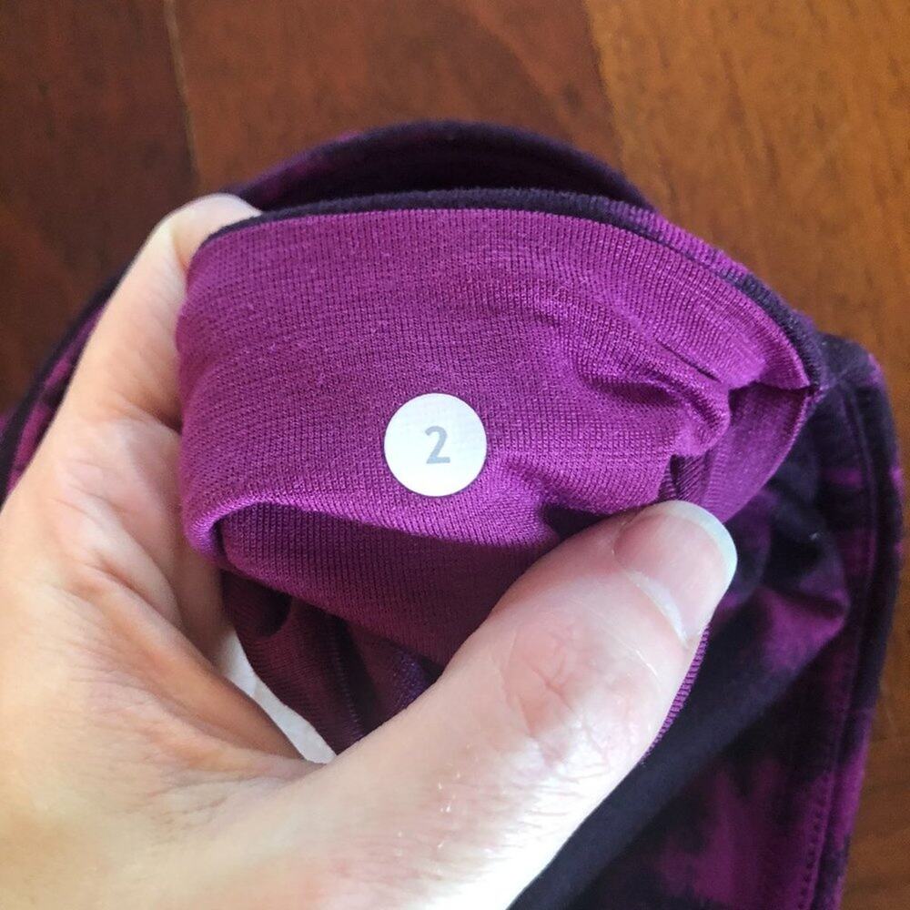 Lululemon Wunder Under Crop Leggings Tie Dye Purple - Picture 5 of 8